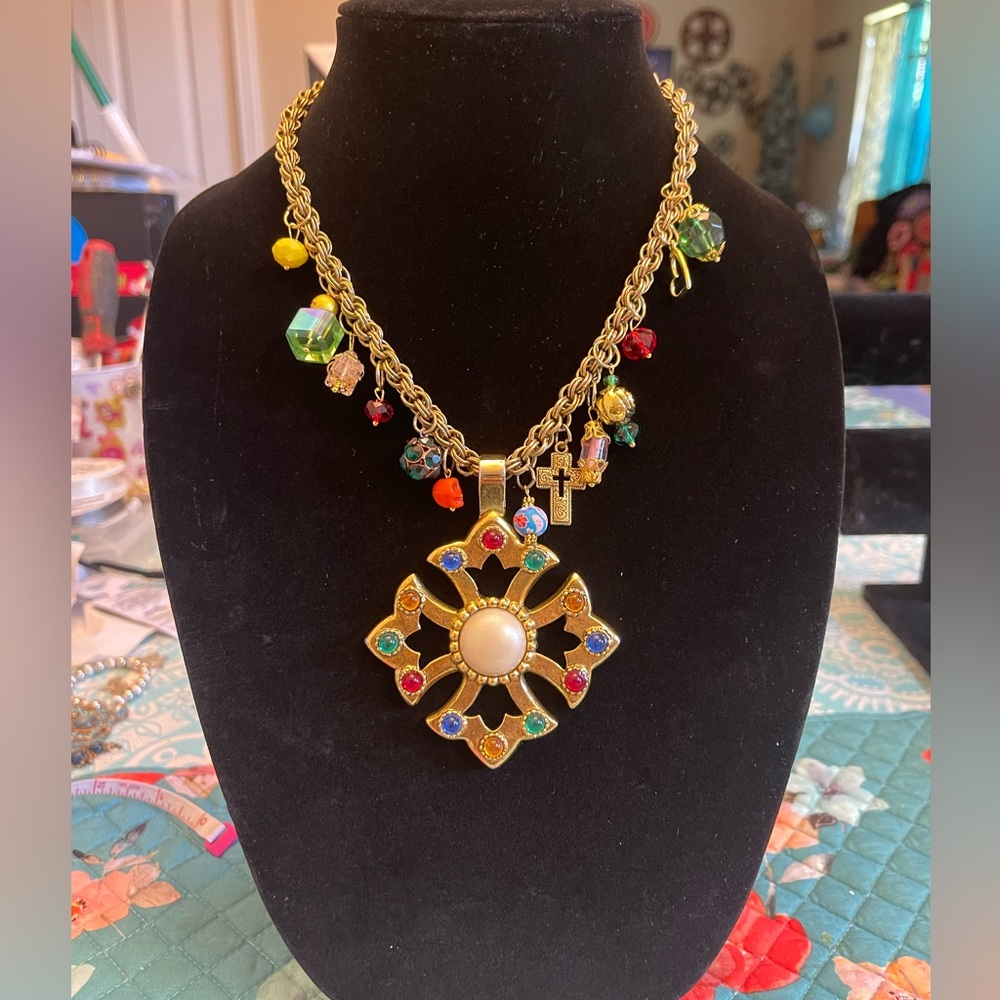 Gold plated charm necklace